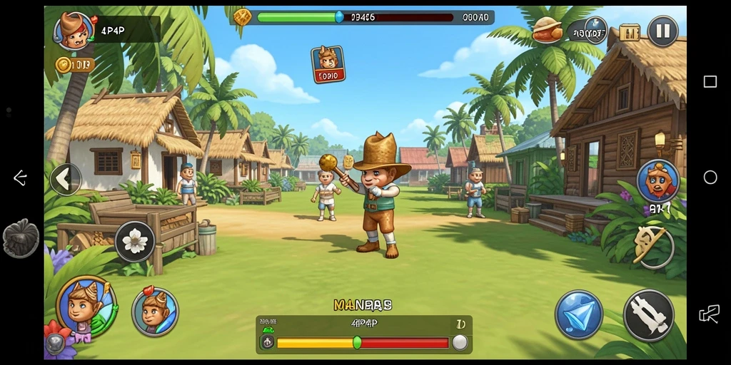 Tampilan gameplay 4P4P yang mengasyikkan dan penuh warna.