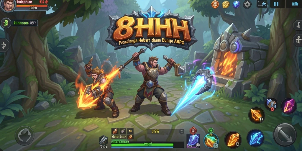 Screenshot 8HHH menampilkan pertarungan epik dalam dunia ARPG.