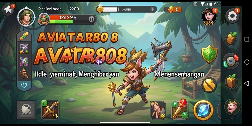 Tangkapan layar gameplay AVATAR808 menampilkan karakter yang sedang meningkatkan level.