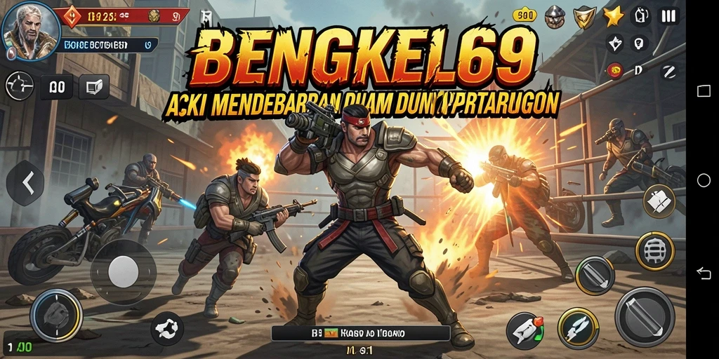 Screenshot gameplay BENGKEL69 yang menunjukkan aksi seru di arena pertarungan.