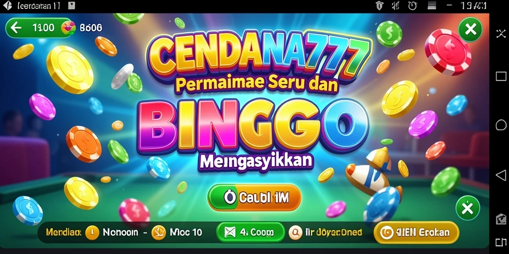 Screenshot CENDANA777 menampilkan gameplay Bingo yang seru dan interaktif.