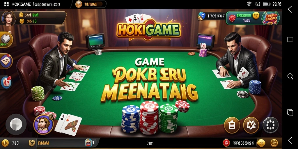 Screenshot utama HOKIGAME menampilkan gameplay poker yang seru dan menantang.