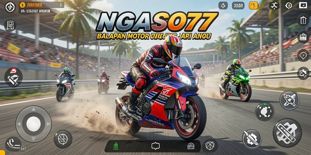 Gameplay seru balapan motor dengan kecepatan tinggi.