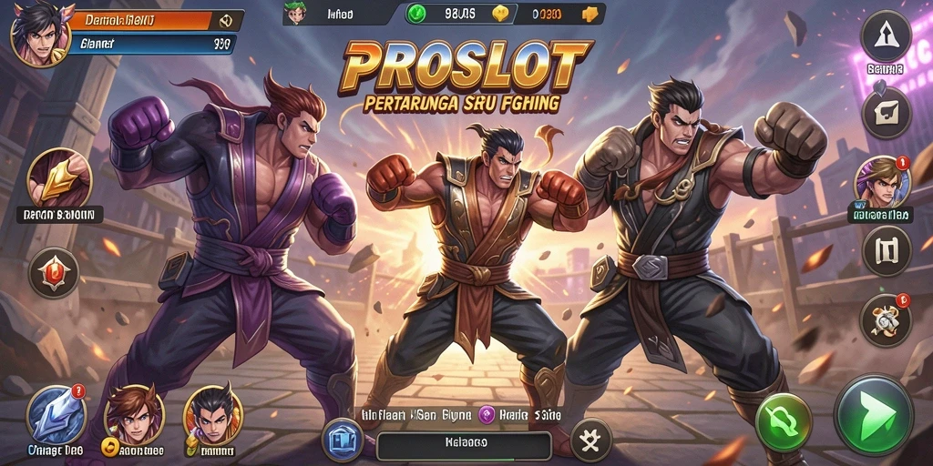 Tangkapan layar gameplay PROSLOT yang menunjukkan pertarungan seru.