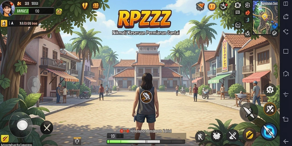 Tampilan gameplay RPZZZ yang menarik dan penuh warna.