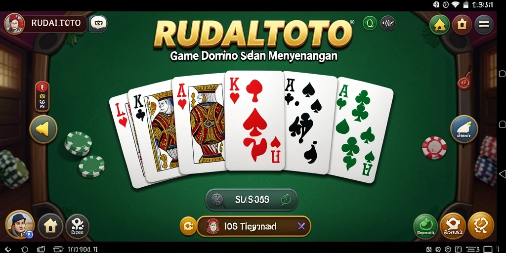Tampilan gameplay seru RUDALTOTO dalam permainan Domino.