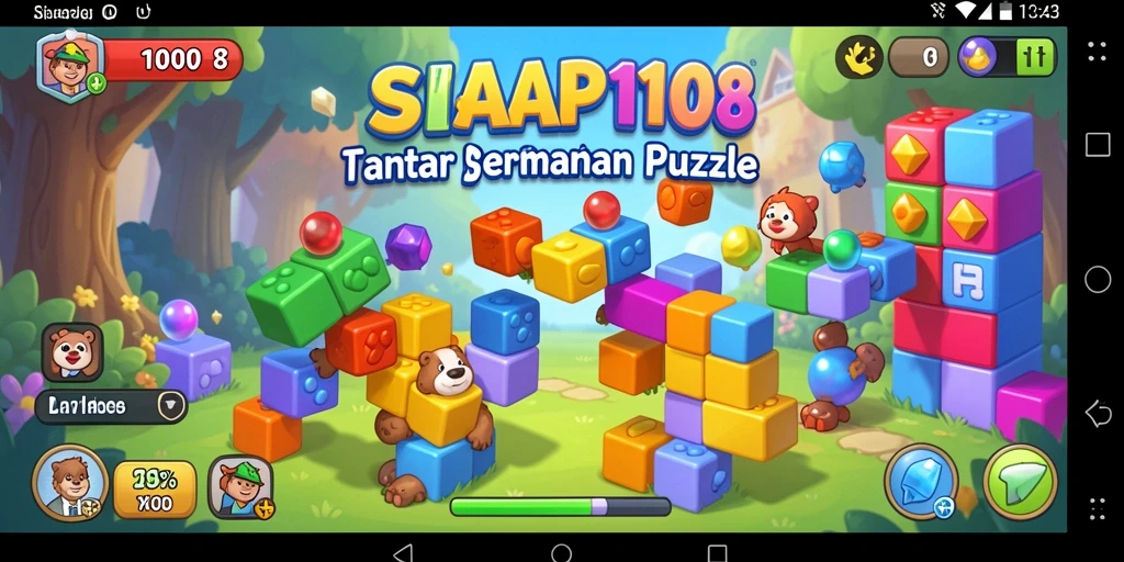Tampilan gameplay SIAP108 yang penuh warna dalam permainan Puzzle.