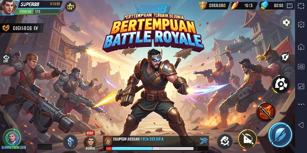 Tampilan menegangkan dalam pertempuran SUPER88 di dunia Battle Royale.