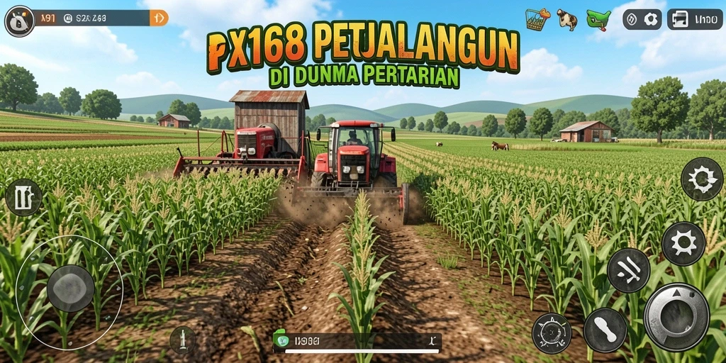 Tangkapan layar gameplay X168 menampilkan aktivitas pertanian yang menarik.